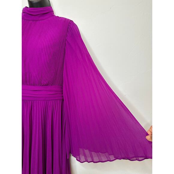 Milly Rosemary Mini Dress in Pleated Chiffon knee Length Dress Size 6 MSRP $450 - Picture 7 of 15